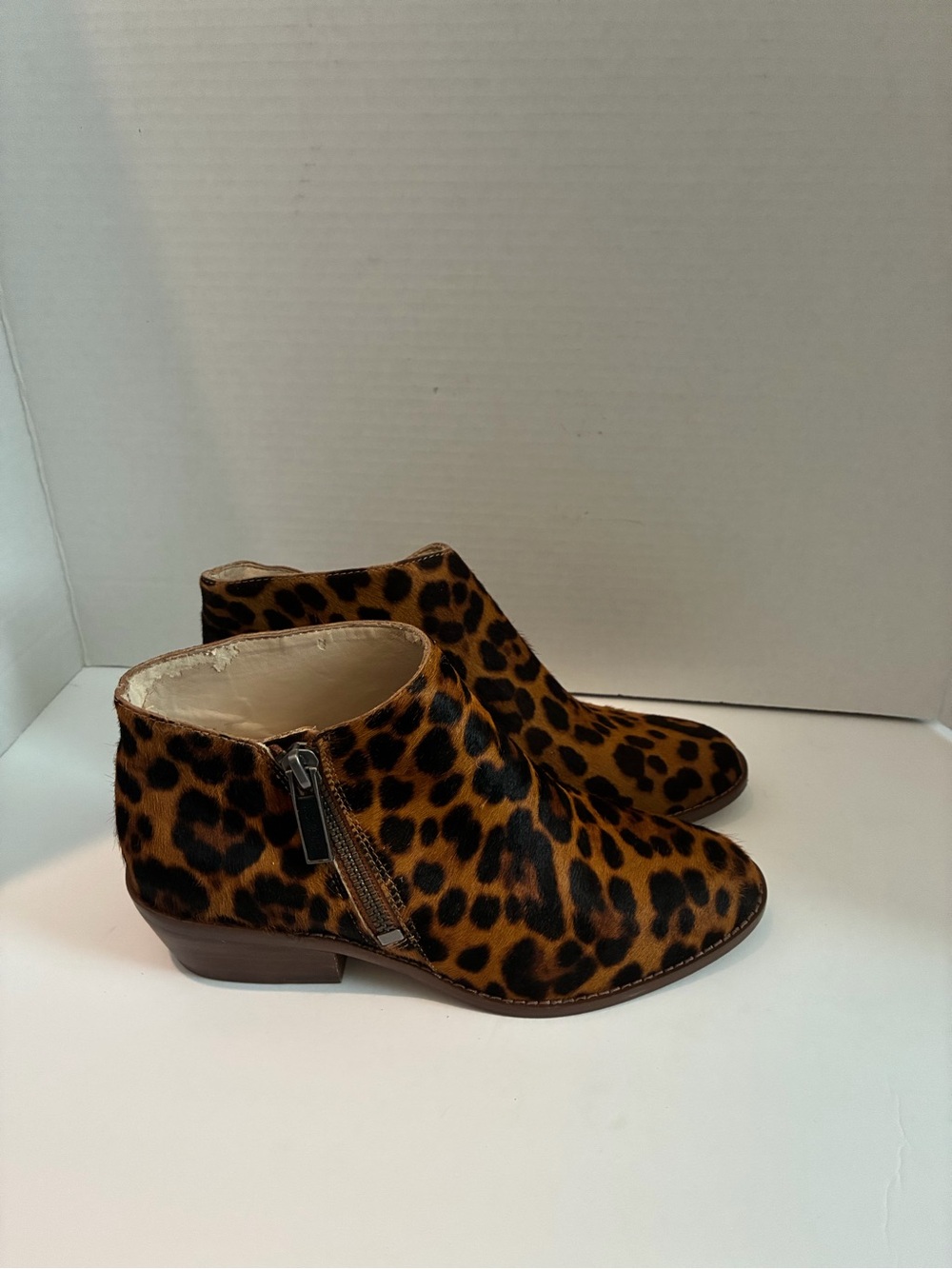 STATE Leopard Print Ankle Booties in Brown and Black